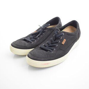 Ecco Soft 7 Black Nubuck Shoes Sneakers Mens 10 US 44 EU Black Leather Casual